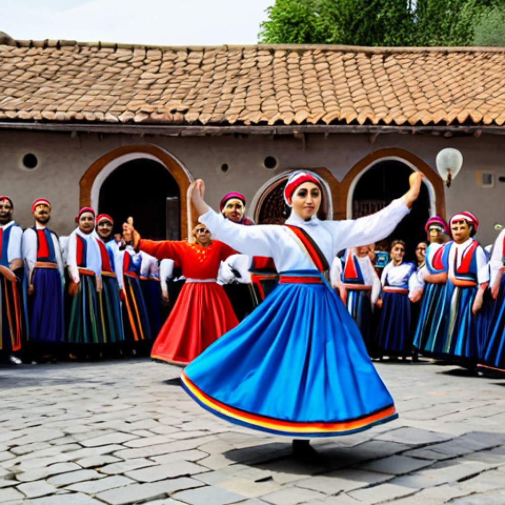 아르메니아 민속춤 종류 - **Armenian Folk Dance Performance:** "A group of Armenian dancers performing a traditional folk danc...