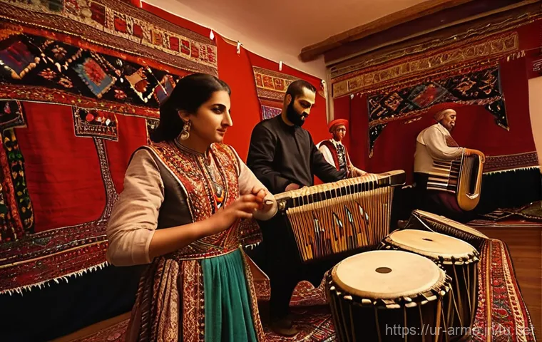 아르메니아 민속 음악의 특징 - **A Soulful Duduk Player in an Ancient Setting:** A deeply emotional, close-up portrait of an elderl...
